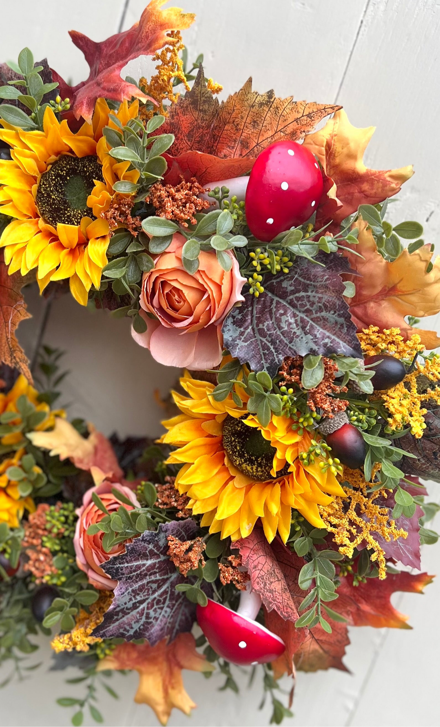 Autumn Solstice Autumn Wreath Toadstool/Sunflower