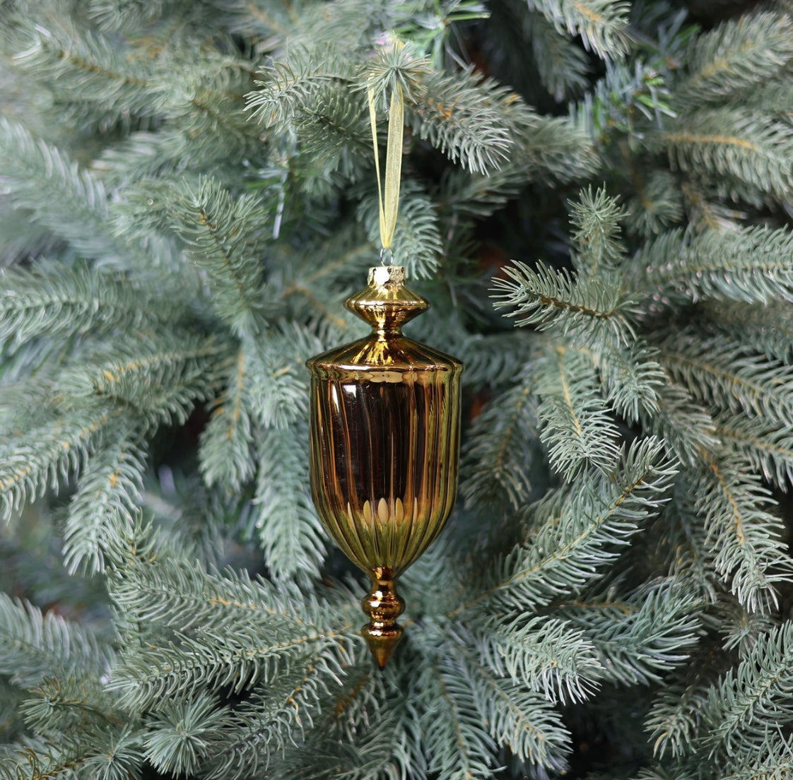 Antique Gold Glass Lantern Hanging Decoration (21cm)