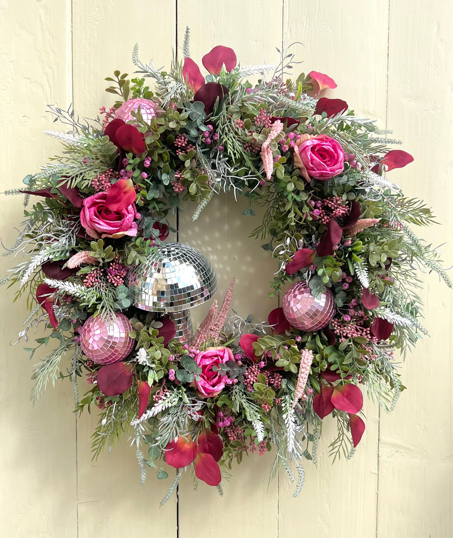 Ghouls Night Out Whimsical Autumn Wreath Pink/Disco