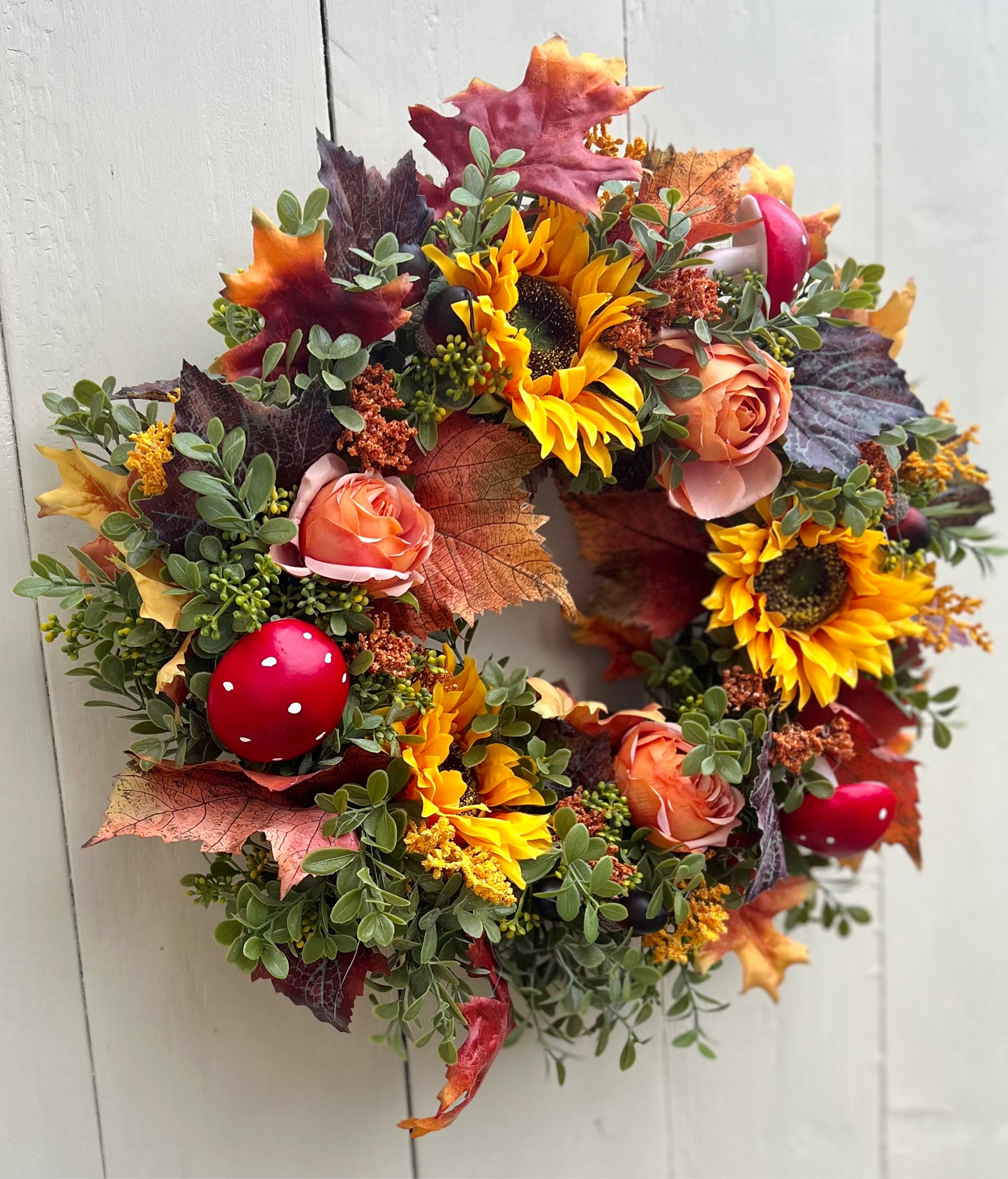 Autumn Solstice Autumn Wreath Toadstool/Sunflower
