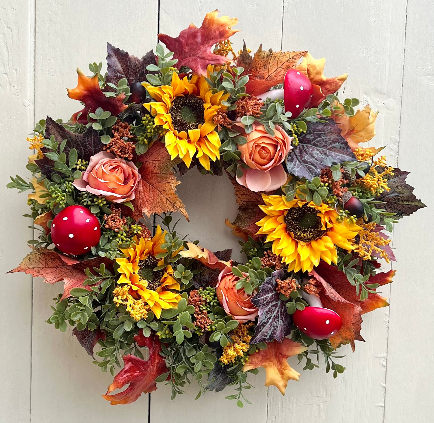 Autumn Solstice Autumn Wreath Toadstool/Sunflower