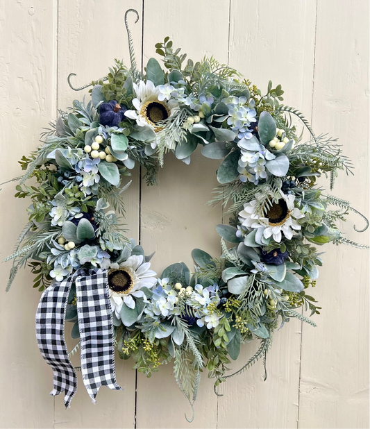 Blue Fall Autumn Wreath Blue