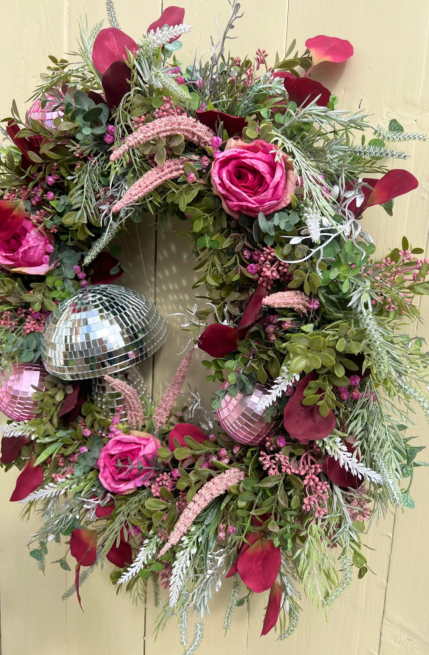 Ghouls Night Out Whimsical Autumn Wreath Pink/Disco