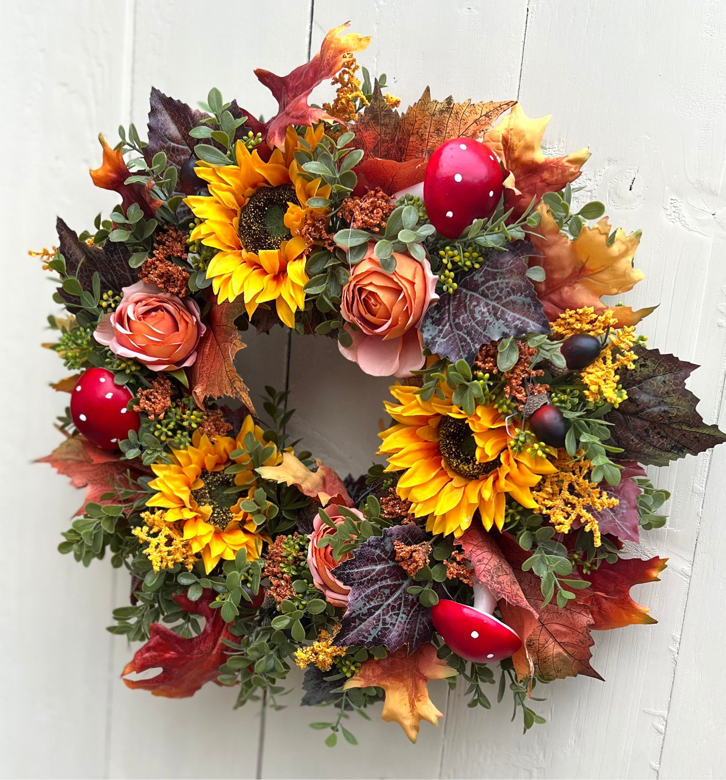 Autumn Solstice Autumn Wreath Toadstool/Sunflower