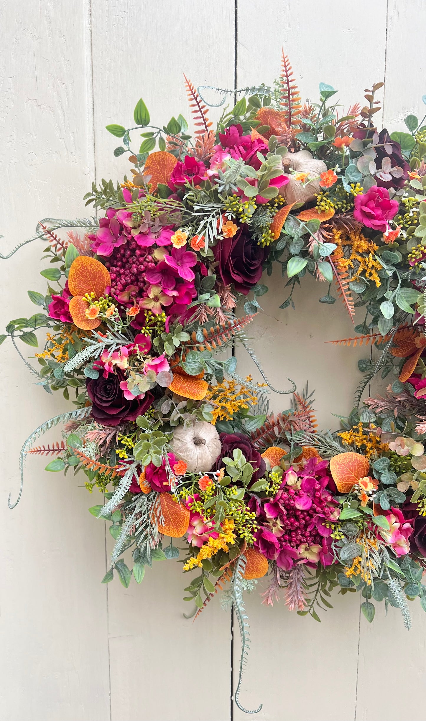 Witches Harvest Autumn Wreath Pink/Orange