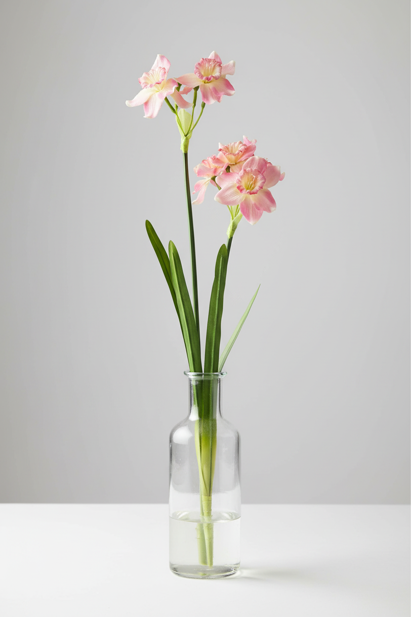 Pink freesia in vase